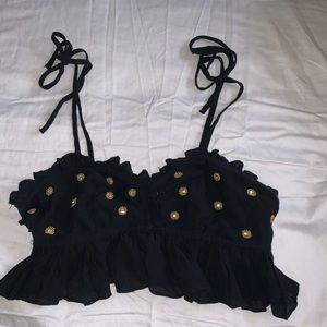 FREE PEOPLE NAVY CROP TOP